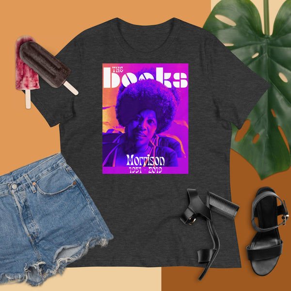 Women's T-Shirts [Out of Print] Toni Morrison / Song of Solomon Scoop Neck Tee (Purple) (Womens) Toni Morrison Tribute Tee – Lit Society Podcast